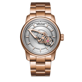 OBLVLO JM Space Black Spaceship Dial Automatic Rose Gold Case Dress Watches for Men